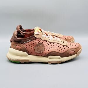 Satorisan Shoes Womens 8.5 Pink Brown Suede Leather Leaf Project Perforated